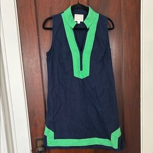 Sail to Sable Navy and Green Collar Dress